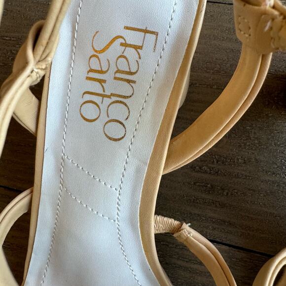 Franco Sarto Women's Laina Beige Strappy Sandals Size 6 Block Heel Ankle Strap - Picture 13 of 16